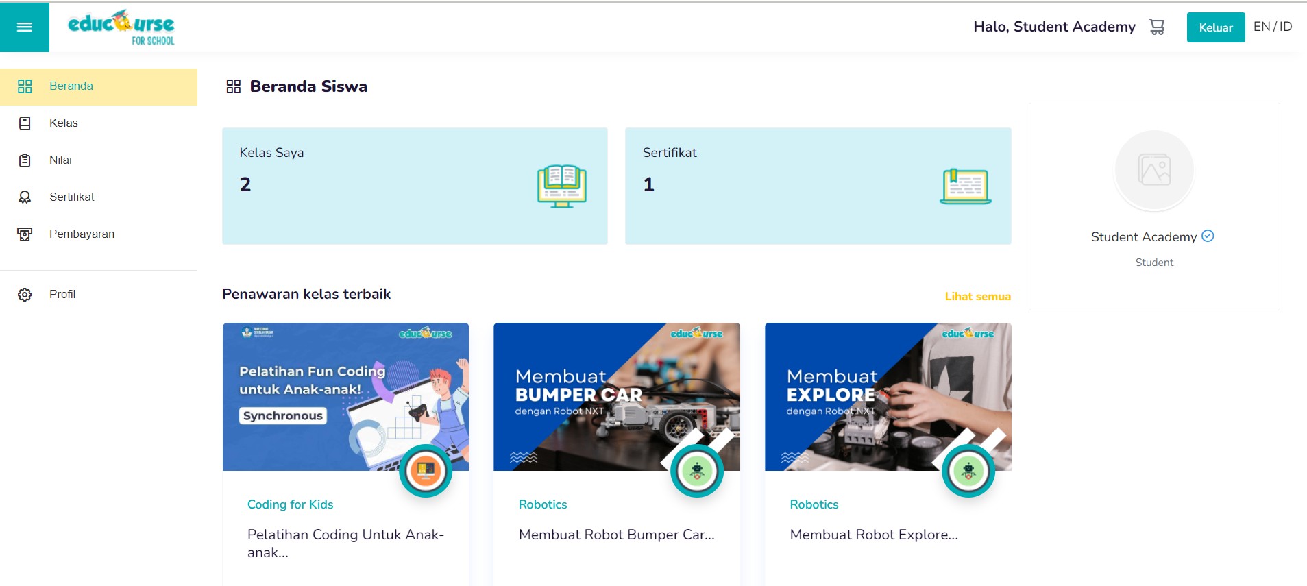 dashboard student